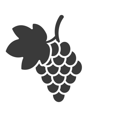 Grape glyph icon isolated on white background.Vector illustration.のイラスト素材