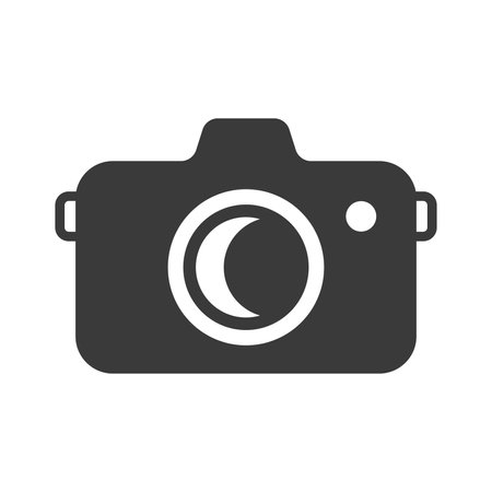 Camera glyph icon isolated on white background.Vector illustration.のイラスト素材
