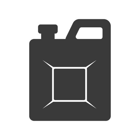 Metal canister for gasoline glyph icon isolated on white background.Vector illustration.のイラスト素材