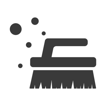 Brush for cleaning glyph icon isolated on white background.Vector illustration.のイラスト素材