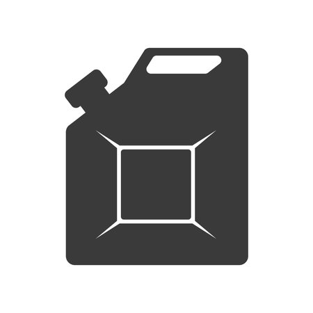 Metal canister for gasoline glyph icon isolated on white background.Vector illustration.のイラスト素材