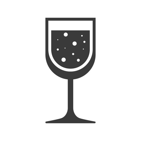 Wine glass glyph icon isolated on white background.Vector illustration.のイラスト素材