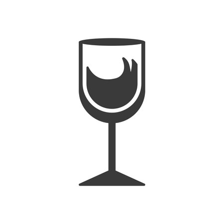 Wine glass cup glyph icon.Vector illustration.のイラスト素材