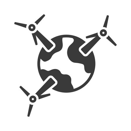 Green energy in the world glyph icon.Vector illustration.のイラスト素材