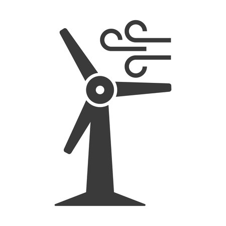 Wind turbine glyph icon.Vector illustration.のイラスト素材