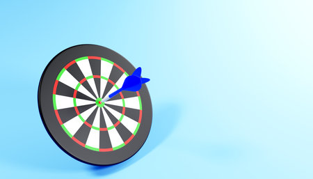 3d render of darts game on blue background with copy space for your text.Illustration of a digital image for leisure and games.の写真素材