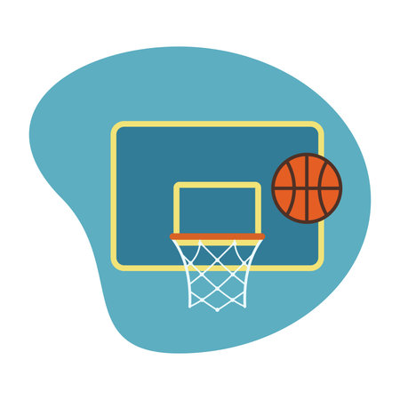Basketball hoop with ball.Vector illustration.のイラスト素材