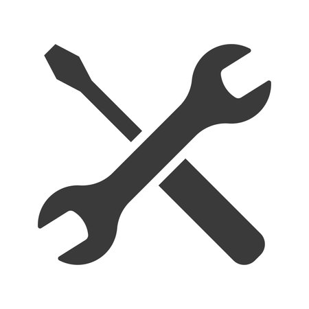 Tools for repair glyph icon isolated on white background.Vector illustrationのイラスト素材