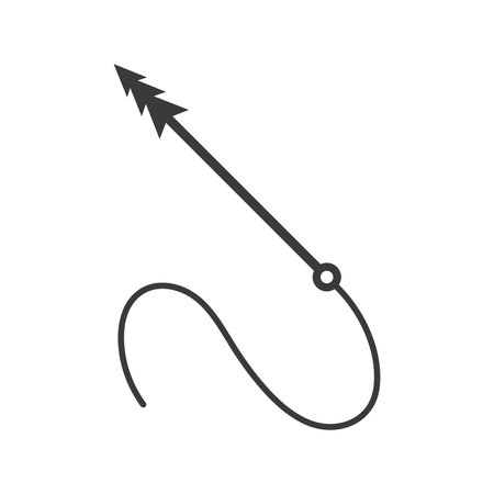 Harpoon for underwater fishing glyph icon isolated on white background.Vector illustrationのイラスト素材