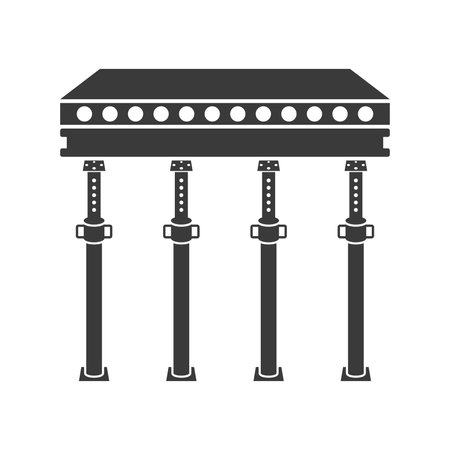 Ceiling supports to support concrete slabs glyph icon isolated on white background.Vector illustrationのイラスト素材