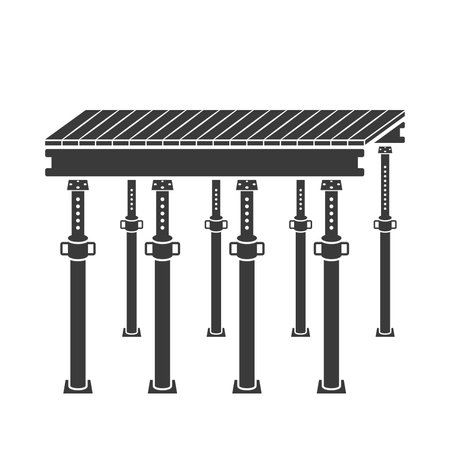 Ceiling supports to support concrete slabs glyph icon isolated on white background.Vector illustrationのイラスト素材