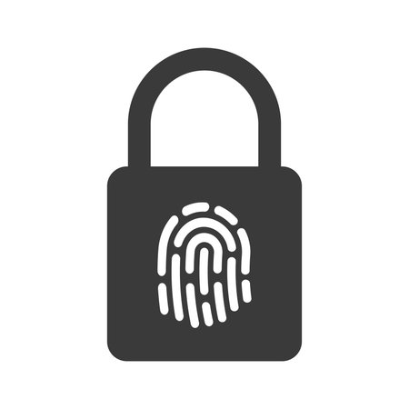 Lock glyph icon isolated on white background.Vector illustrationのイラスト素材