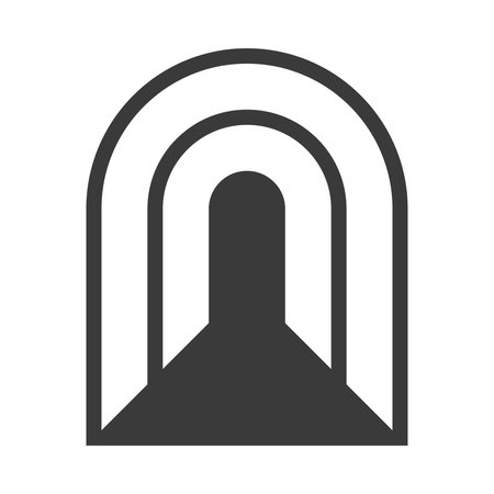 Corridor glyph icon isolated on white background.Vector illustration.のイラスト素材