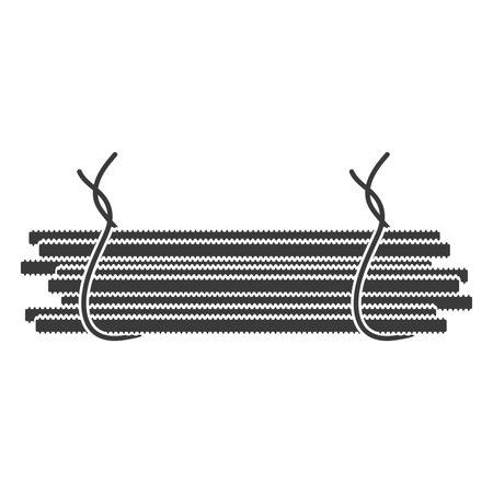 Steel reinforcing rods glyph icon isolated on white background.Vector illustrationのイラスト素材