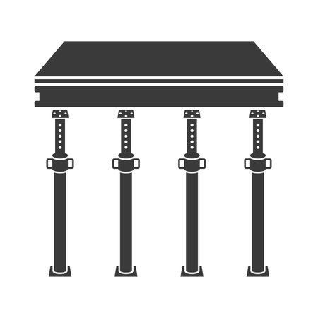 Ceiling supports to support concrete slab glyph icon isolated on white background.Vector illustrationのイラスト素材