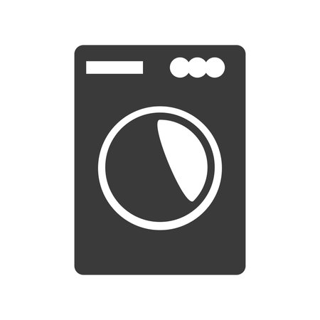 Washing machine glyph icon isolated on white background.Vector illustrationのイラスト素材