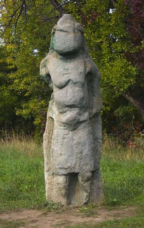 old Slavic pagan stone statueの写真素材