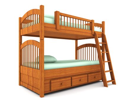 bunk bed isolated on white background