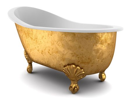 classic bathtub isolated on white background の写真素材