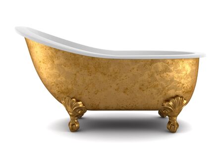 classic bathtub isolated on white background の写真素材