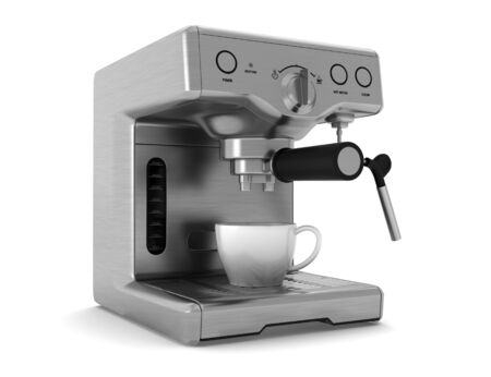 coffee machine isolated on white background の写真素材