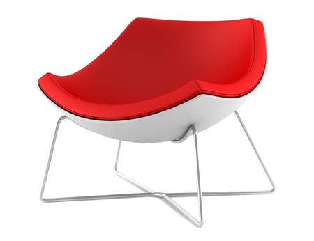 red chair isolated on white backgroundの写真素材