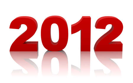 new year 2012 with clipping path