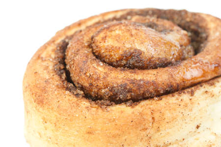 sweet bun with cinnamon isolated on white background