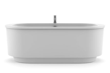 modern bathtub isolated on white backgroundの写真素材
