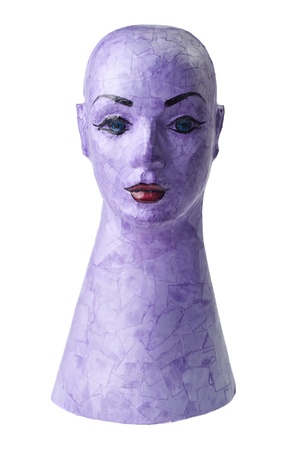 purple hat mannequin isolated on white backgroundの写真素材