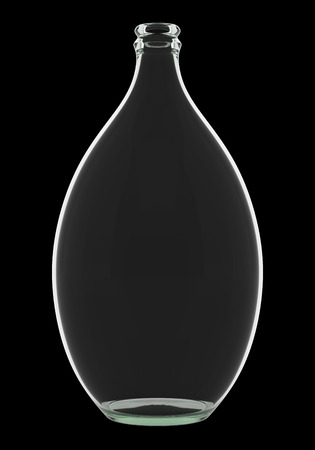 empty bottle isolated on black backgroundの写真素材