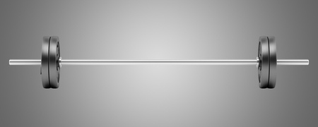 barbell isolated on gray backgroundの写真素材