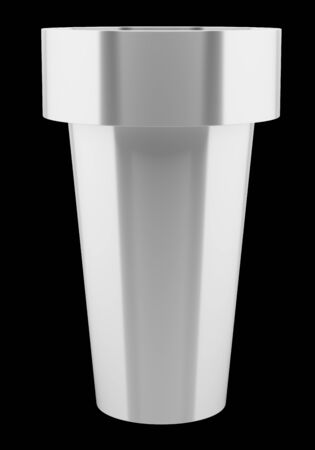 metallic vase isolated on black backgroundの写真素材