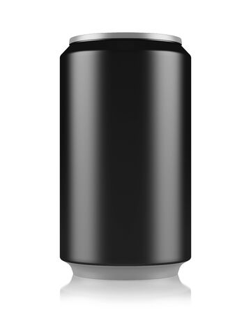 black beer can isolated on white backgroundの写真素材