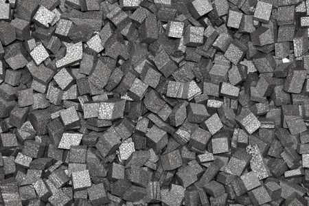 black styrofoam pelletsの写真素材