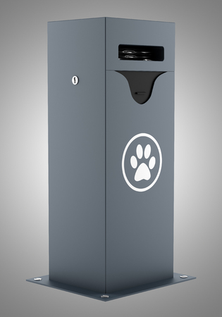 dog waste container isolated on gray background. 3d illustrationの写真素材