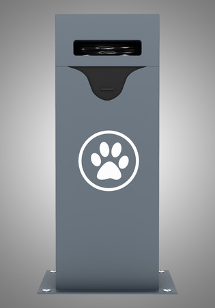 dog waste container isolated on gray background. 3d illustrationの写真素材