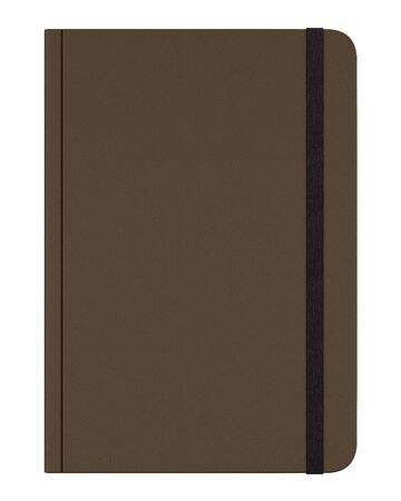 brown notebook isolated on white background. 3d illustrationの写真素材