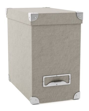 office cardboard box isolated on white background. 3d illustrationの写真素材