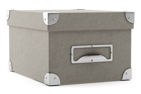 office cardboard box isolated on white background. 3d illustrationの写真素材