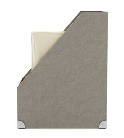 office cardboard box isolated on white background. 3d illustrationの写真素材