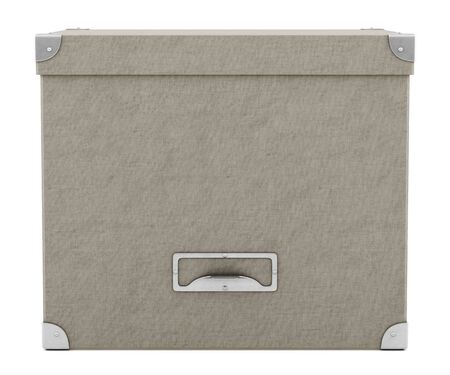office cardboard box isolated on white background. 3d illustrationの写真素材