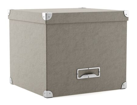 office cardboard box isolated on white background. 3d illustrationの写真素材