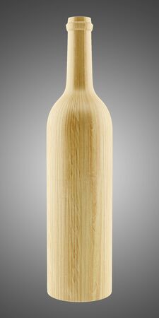 wooden vase isolated on gray background. 3d illustrationの写真素材