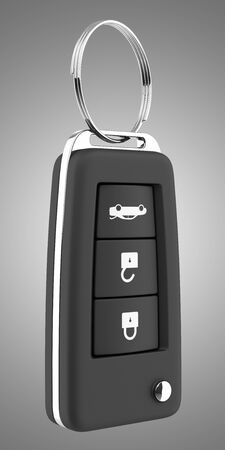 car key remote isolated on gray background. 3d illustrationの写真素材