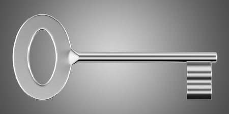 key isolated on gray background. 3d illustrationの写真素材