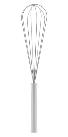 metallic whisk isolated on white background. 3d illustrationの写真素材