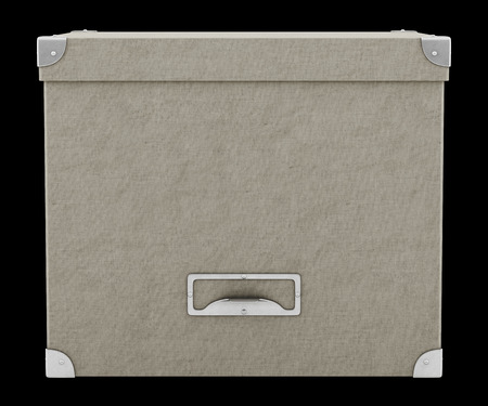 office cardboard box isolated on black background. 3d illustrationの写真素材