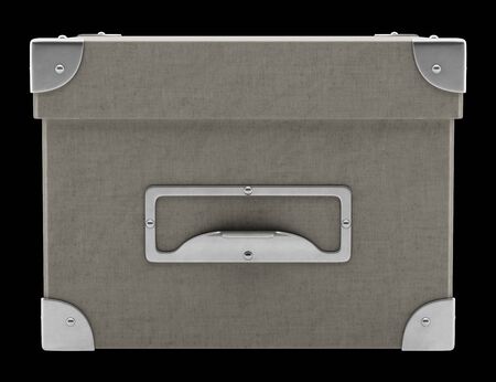 office cardboard box isolated on black background. 3d illustrationの写真素材