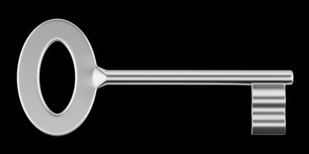 key isolated on black background. 3d illustrationの写真素材